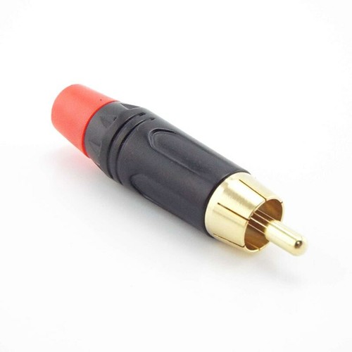 RCA Male Plug Audio Video Cable Connector Adapter Gold Plated with Pigtail Cover - Picture 3 of 13