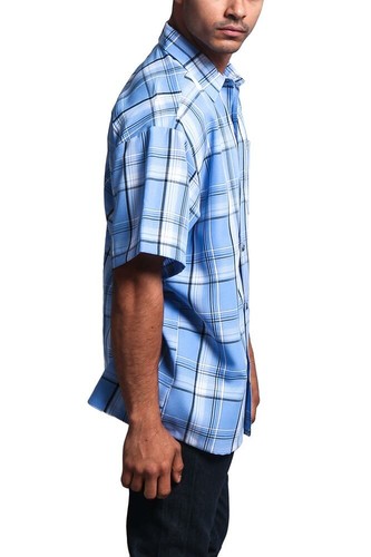 Men's USA Western Casual Checkered Plaid Short Sleeve Button Up Shirt S~8X Y1000 - Picture 20 of 106