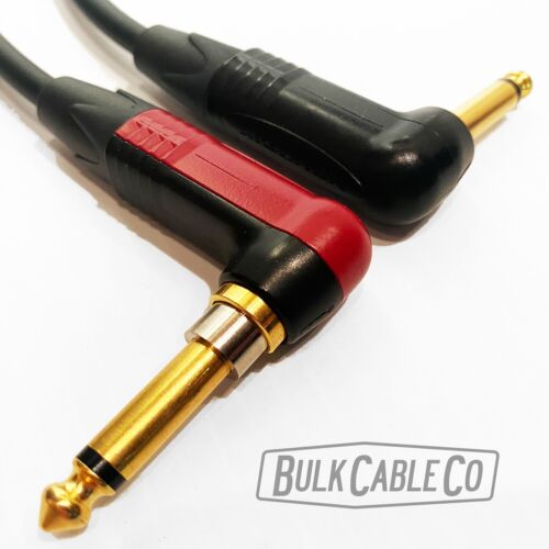 2 pies - Cable de guitarra silencioso Mogami 2524 - extremos de ángulo recto neutro - tapones dorados - Imagen 6 de 10