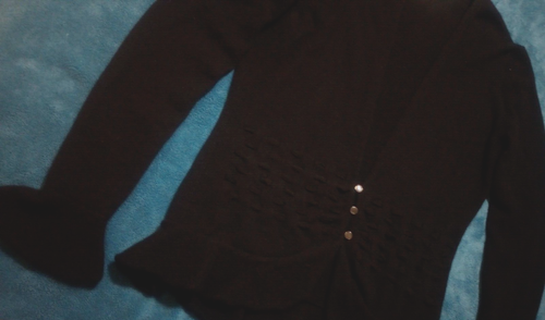 Vintage Mainbocher Pure Cashmere Black Sweater Classic Elegant Flair Size Small - Bild 3 von 12
