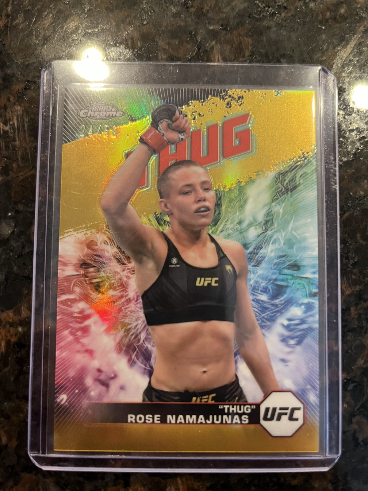 2024 Topps Chrome UFC AKA Gold Refractor #AKA5 Rose Namajunas Thug /50 SSP