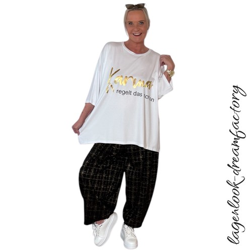 Myo Layered Look Oversize Big Box Shirt White Karma -Gold 46, 48, 50, 52, 54, 56 - Picture 7 of 9