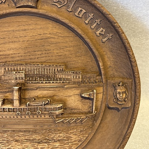 RARE & Vintage Swedish Wooden Carved 3D Plaque Plate Wood Wall Decor Stockholm - Picture 4 of 19