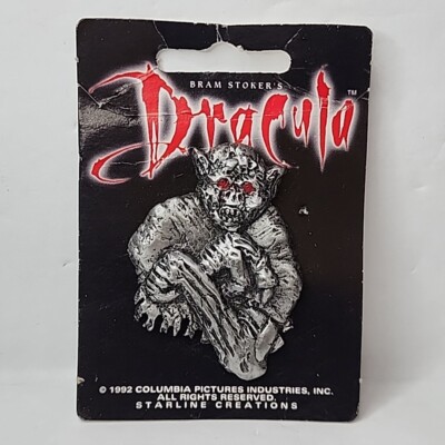 1992 Bram Stoker's Dracula Silver Color Vampire Pin Starline Creations Columbia