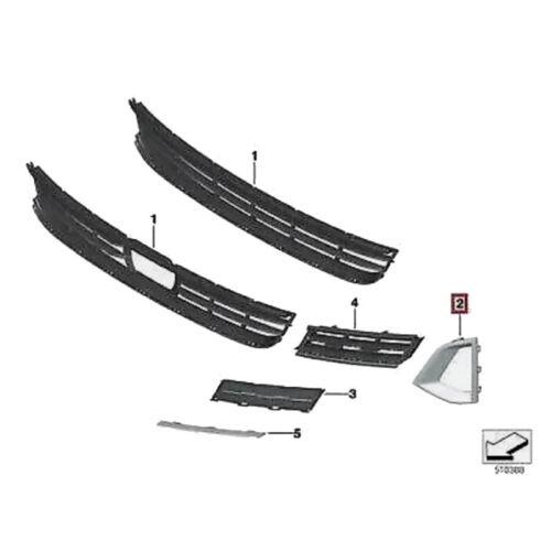 Car Front Bumper Fog Light Trim Frme For BMW 5 Series G38 G30 2021-2024 Spare - Foto 2 di 6