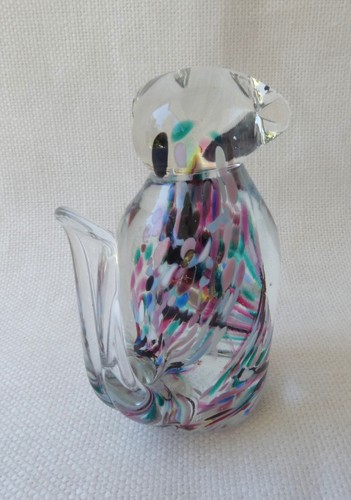 Vintage Murano Art Glass Cat Paperweight Colourful Venetian Glass Cat 8.5cms - Picture 6 of 7