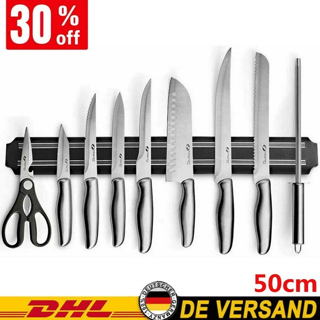 Messerhalter magnetisch Messerblock Magnetleiste Edelstahl für Küche 50cm XXL Messerhalter magnetisch Messerblock Magnetleiste Edelstahl für Küche 50cm XXL