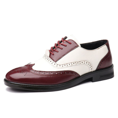 Männer Oxfords Schnüren Brogues Herren Flügelspitzen Büro Lässig Lederschuh - Bild 6 von 53