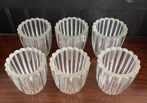 6 VTG Art Deco Clear Ribbed Glass Optic Ceiling Light Wall Sconces Globe Shades - Picture 9 of 21