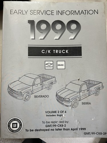CHEVROLET GMC EARLY SERVICE NFORMATION 1999 C/K TRUCK SILVERADO SIERRA 4 VOLUME - Bild 5 von 16
