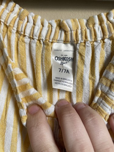 Kids OshKosh Bgosh linen blend tiered sun dress size 7 excellent condition - Picture 5 of 9