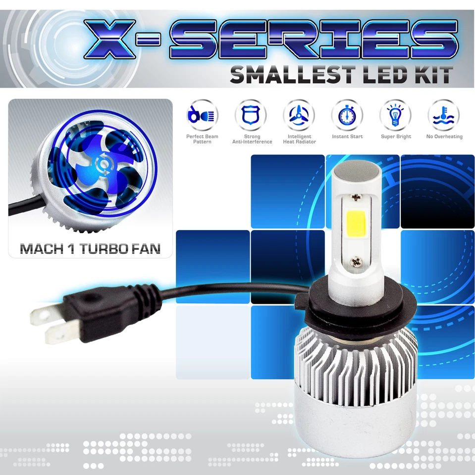 Kit de faros LED para moto 100W 10000LM CREE COB 6000K blanco (A) Foto 4 de 4