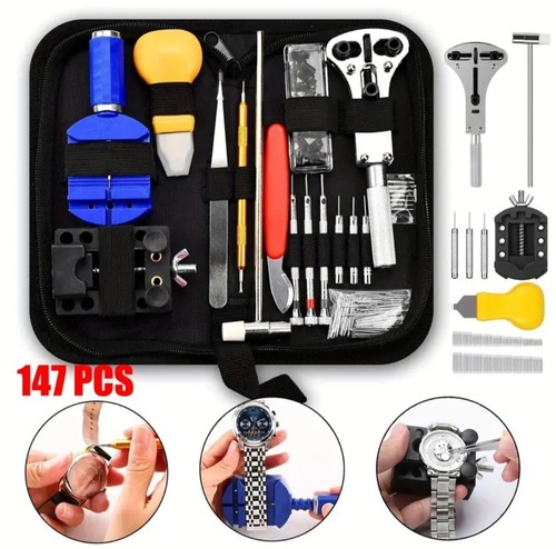 147 PCS Watch Repair Tool Kit Strap Back Case Opener Remover Spring Pin Bars Set - Picture 22 of 24