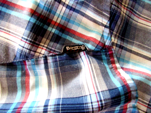 Men's Billabong Slim Fit XL Long Sleeve Blue Plaid Yoke Front Back Western Look - Picture 8 of 10