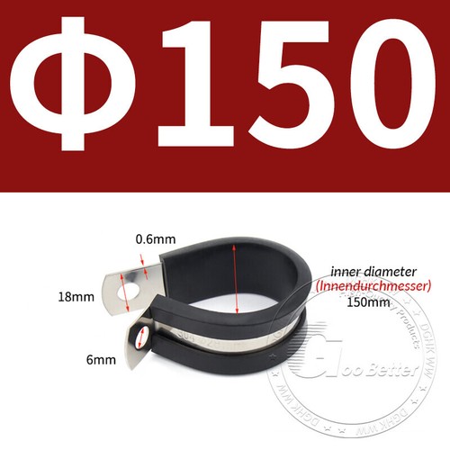 Rohrschellen Leitungsschellen Schlauchschellen mit Gummi 6mm - 200mm DIN 3016 - Bild 50 von 109