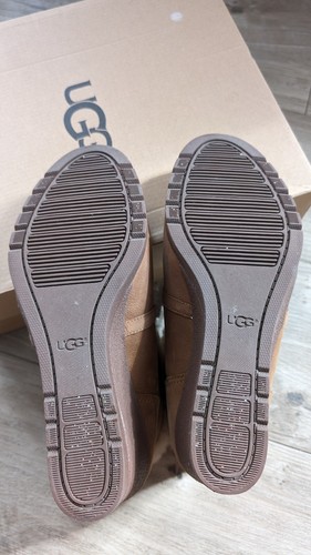 BOTAS DE CUÑA UGG® AUSTRALIA JEOVANA CUERO GAMUZA CASTAÑO UK 6 EUR 39 US 8 - Imagen 6 de 8