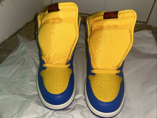 Size 11W / 9.5M - Air Jordan 1 Retro High OG Reverse Laney Blue Yellow NEW - Picture 7 of 14
