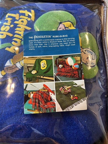 Vintage Pendleton Wool Stadium Blanket University Of Notre Dame Fighting Irish!! - Picture 11 of 14