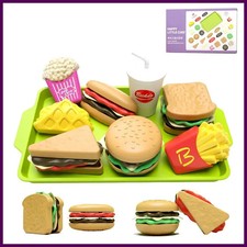 Children Hamburger Pretend Play Cooking Toys Set Mini Simulation Food Kitchen