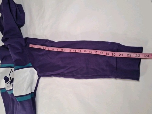 Felpa con cappuccio calcio Diadora viola teal bianco anni 80 casual classica grande - Foto 5 di 9