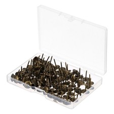 Flower Print Push Pins 11x16mm, 100pcs Metal Decorative Thumb Tacks, Bronze Tone