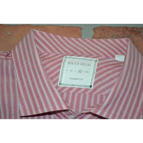 Camisa de vestir Billy Reid 14776 a rayas rojas para hombre talla XL corte estándar abotonada - Imagen 5 de 7