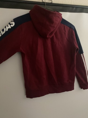 Adidas Red Hoodie Kids Size M 10/12 - Picture 5 of 8