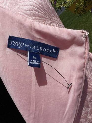 RSVP by Talbots Matelasse Vestido Rosa Festoneado Sin Mangas Hasta la Rodilla Talla 18 - Imagen 3 de 8