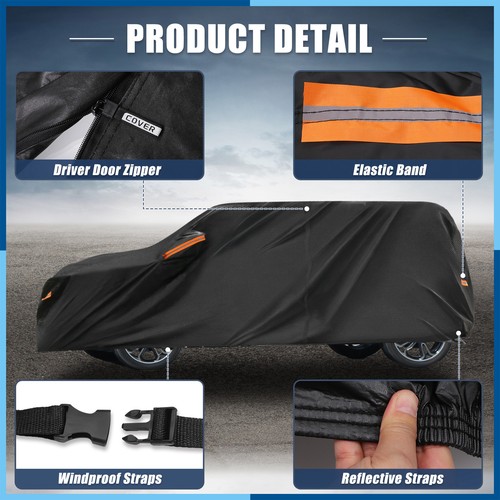 1 Pcs Waterproof 210D-PU Oxford Car Cover for Mini Cooper 2 Door 2002-2021 Black - Foto 5 di 8