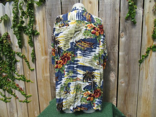 Hilo Hattie Boat Tropical Plants Flowers Hawaiian Shirt Men's Size 3XL - Picture 3 of 6