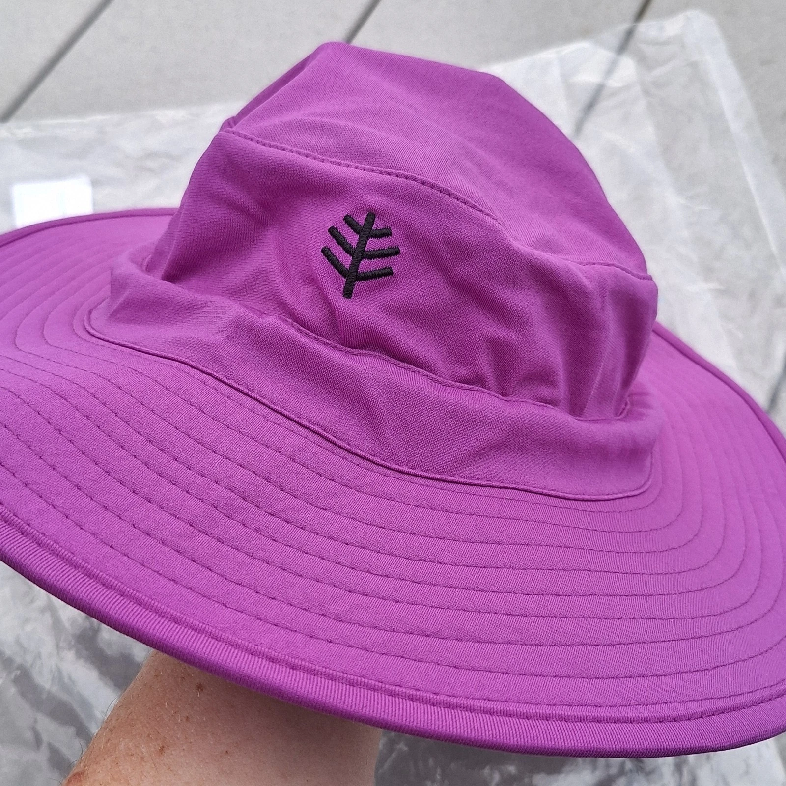 NWT Coolibar Brighton CR Violet Purple Bucket Hat S/M UPF 50+ Swim Outdoor Sun