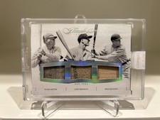 BABE RUTH LOU GEHRIG 2016 GAME USED WORN JERSEY MATERIAL RELIC ENCASED 23/25