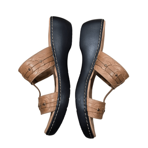 Clarks Delana Macrae Sandals Women's 11M Brown Leather Soft Cushion Open Toe - Picture 4 of 8