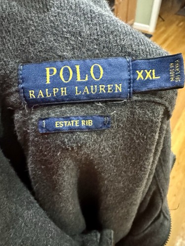 Polo Ralph Lauren Estate Rib Quarter 1/4 Zip Pullover Sweatshirt Mens XXL Gray - Picture 3 of 3