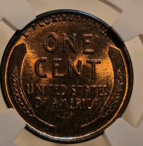 1928-P Lincoln Wheat Cent NGC MS 64 RB, Toned,Beauty - Picture 2 of 5