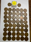 1920-S LINCOLN WHEAT CENT ROLL, 50 coins, all coins "very fine/xf" grade