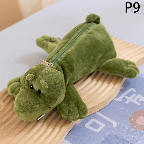 Cartoon Animal Elephant Lion Plush Pen Case For Kid School Season Large Capacity - Picture 24 of 24
