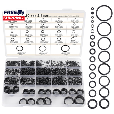 #ad O Ring Kit 1050 PCS O Ring Assortment Kit 21 Size Metric Nitrile Rubber O Rings $8.89