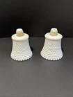 VTG White MILK Glass Hobnail Votive Peg Cup Candle Holder Set Of 2
