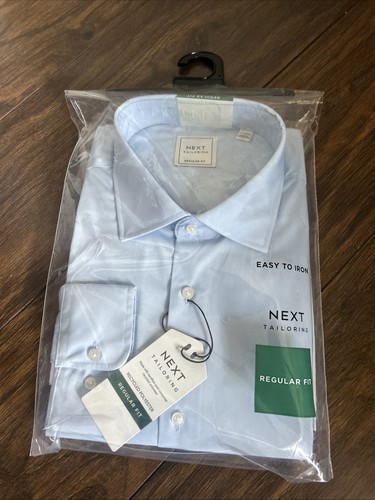 Next Mens Blue Shirt ,17.5” collar, Regular, Single Cuff new Original packaging