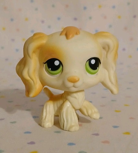 Hasbro Littlest Pet Shop Blonde Cocker Spaniel Dog Toy Figure Green Eyes #347 - Bild 2 von 12