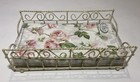 Metal Napkin Holder Bathroom Guest Towel Cream French Country Cottage Core