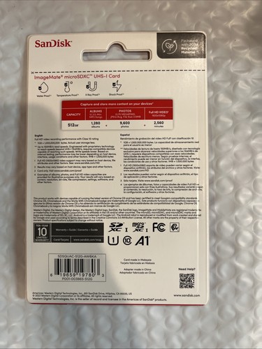 Carte mémoire microSDXC UHS-I SanDisk ImageMate 512 Go classe 10 - Photo 2 sur 2