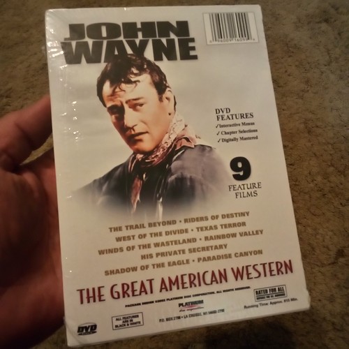 John Wayne - The Great American Western 2 DVD's Sealed 9 Feature Films in B&W - Foto 4 di 4