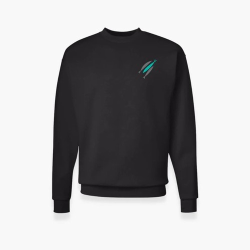 Three Fish Crewneck Sweatshirt 2XLarge Black