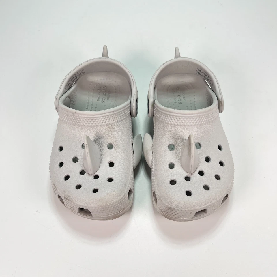 Босоножки Crocs Shark Clog серые без шнуровки комфортные повседневные туфли 210014 молодежный размер 9 - Изображение 4 из 4