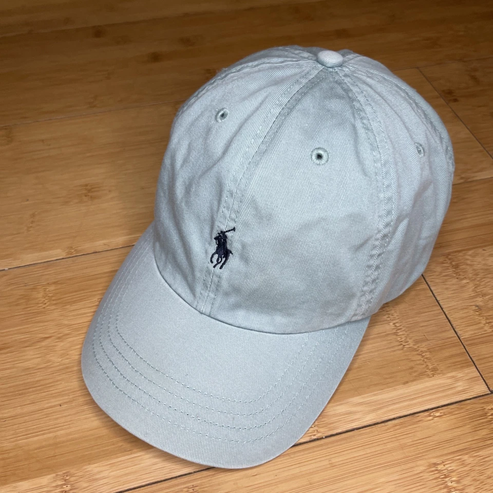 Boné vintage polo Ralph Lauren verde perfeito azul marinho fivela de pônei alça - Imagem 2 de 4