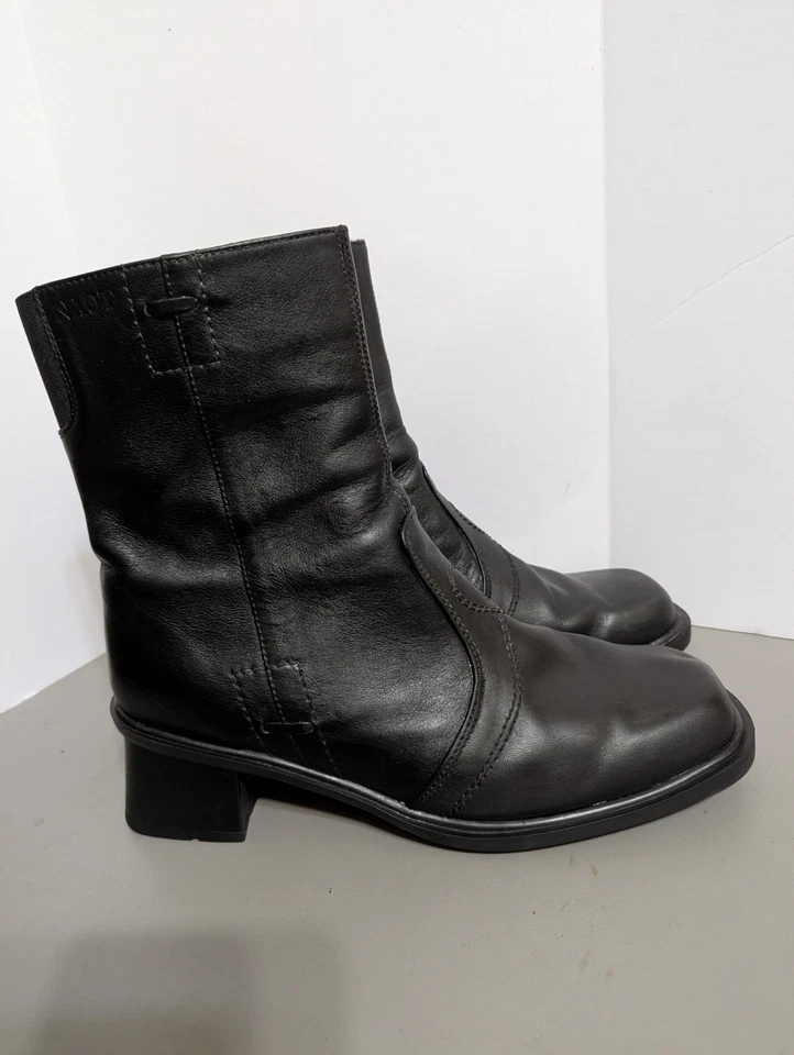 Botas NAOT para mujer talla EU 40 (US 9-9.5) cremallera lateral media pantorrilla, negras. Foto 2 de 4