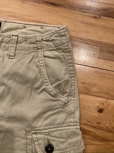 American Eagle Classic Cargo Beige Tan Flat Shorts Mens TAG 32 Act Size 34 x 10 - Picture 5 of 12