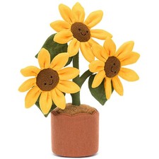 Jelly Cat Amuseables Sunflower Set - 3 Happy Plants In Pot Birthday Gift